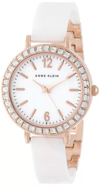 Anne Klein Women's Premium Crystal Accented Bangle Watch Set, AK/2245