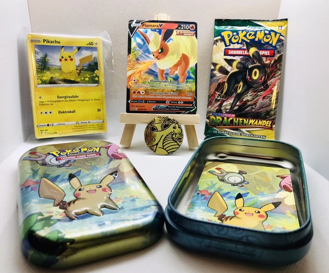 Mini Tin mit 50 Pokémon Karten + 1 x OVP Booster DE, V Karte Garantiert 💝💎🔥