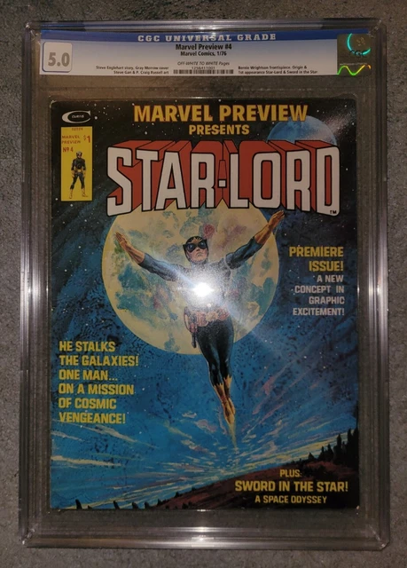 MARVEL PREVIEW 4 CGC 5.0 OW/W PAGES MARVEL 1976 1st APPEARANCE OF STAR-LORD 🔥