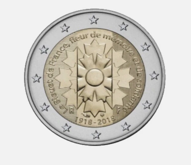 2 Euro Münze Le Bleuet De France Wert PIECE 2 EUROS commémorative France rare 1918-2018 le bleuet de France