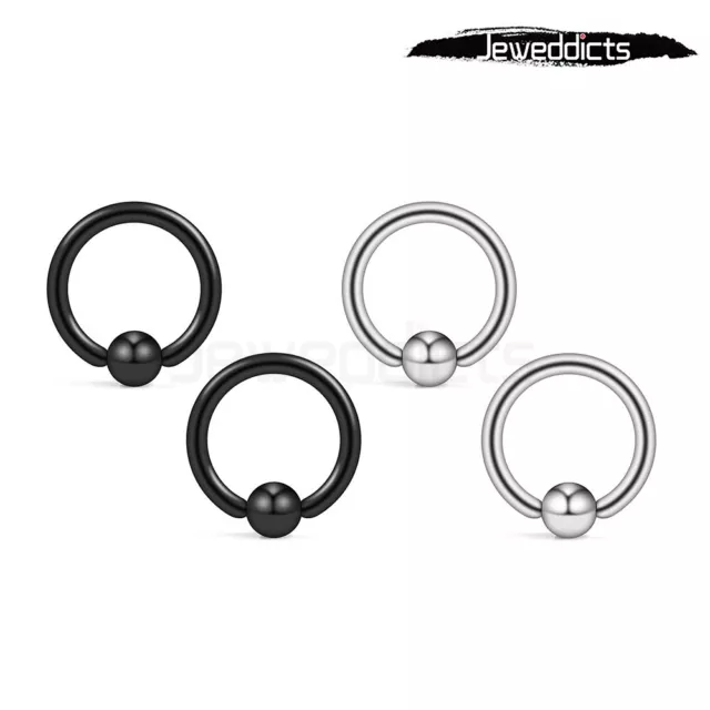 2-8 PCS Captive Bead Ring Surgical Steel Nose Tragus Lip Nipple Belly Piercing 2