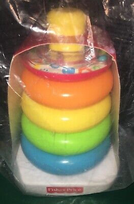 Fisher Price ROCK A STACK Ring Rattle Stacking Baby Toy   BRAND NEW SEALED