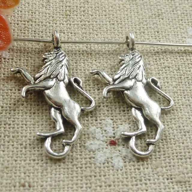 Free Ship 120 pcs tibetan silver Lion charms 28x16mm L-641