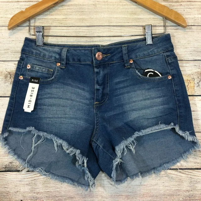 NWT Boom Boom Jeans Denim Jean Booty Shorts Size 9 Distressed Fray Cut Offs D22