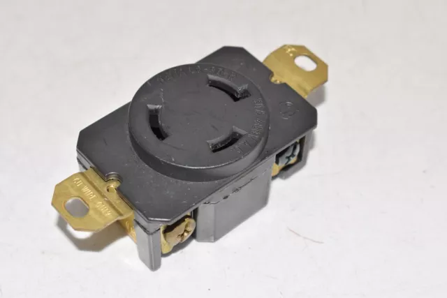 NEMA L3-30-R 30A 480 VAC Receptacle Plug Brass Nylon Construction Made In USA