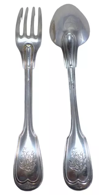 Gorgeous Antique French 1 people set Silver Louis XV Style E. PUIFORCAT
