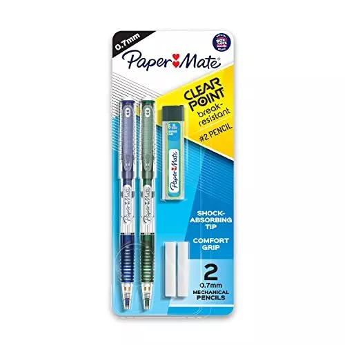 Clearpoint Break-Resistant Mechanical Pencils, HB 2 Lead (0.7mm), 2 0.7MM