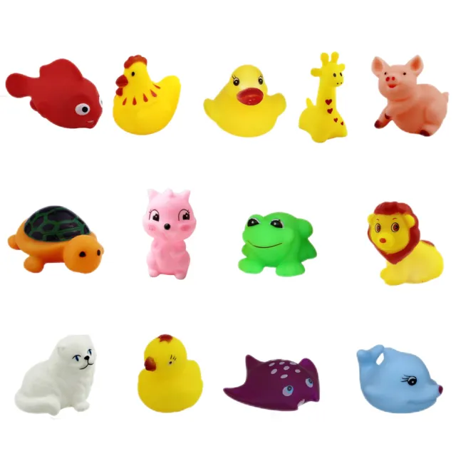 13pcs Child Dabbling Toys Cartoon Floating Bath Toys Funny Gift for Baby Playing