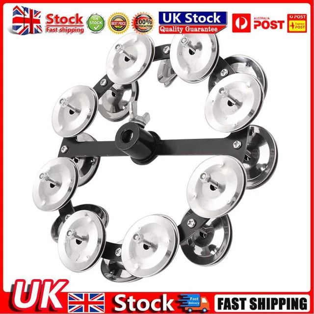 Drum Cymbals Hi Hat Tambourine Bells with Row Jingles Percussion Instrument H1