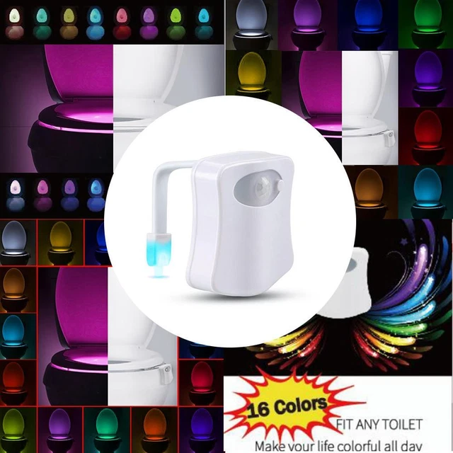 16 COLORS LED Toilet Night Light Body Motion Activated Toilet Light £6.