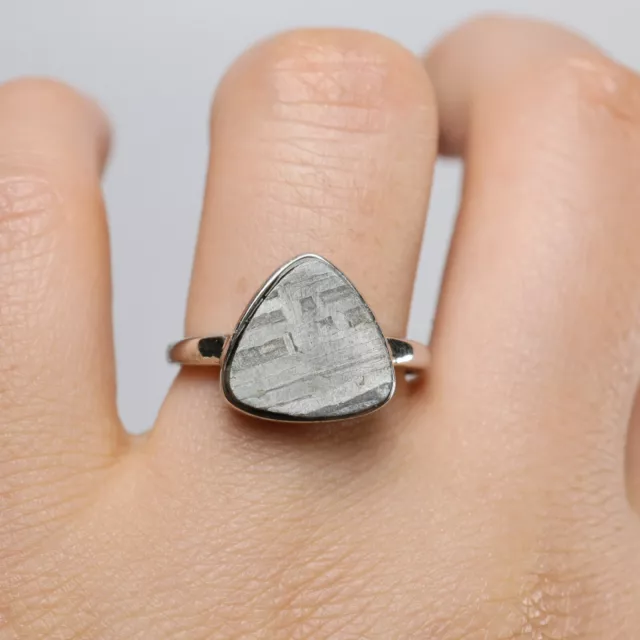 925 silver ring ,Muonionalusta meteorite RING ,size adjustable Ring R1531
