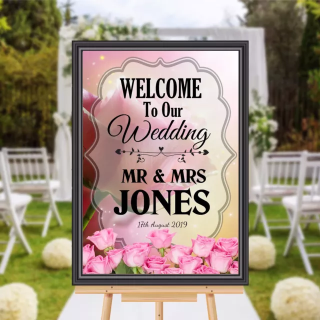 Personalised Welcome to our Wedding Sign Banner Poster Print N174 (Print Only)