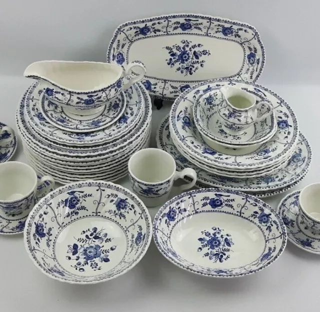 Johnson Brothers Indies Blue & White Dinner & Tea Set Items - Sold Individually