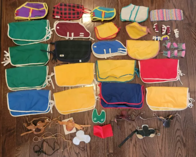 Huge Breyer Horse Model Lot of Accessories Blankets Saddle etc.