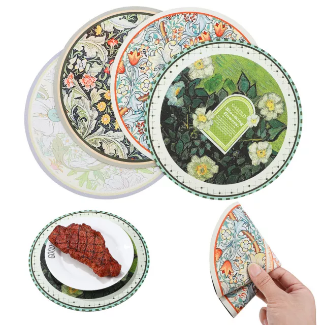 Vintage Wedding Decor 4pcs Coasters Earth Placemats Hawaii Round Plate Mats-DH