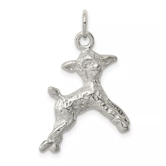 925 Sterling Silver Lamb Charm Pendant 0.79 Inch