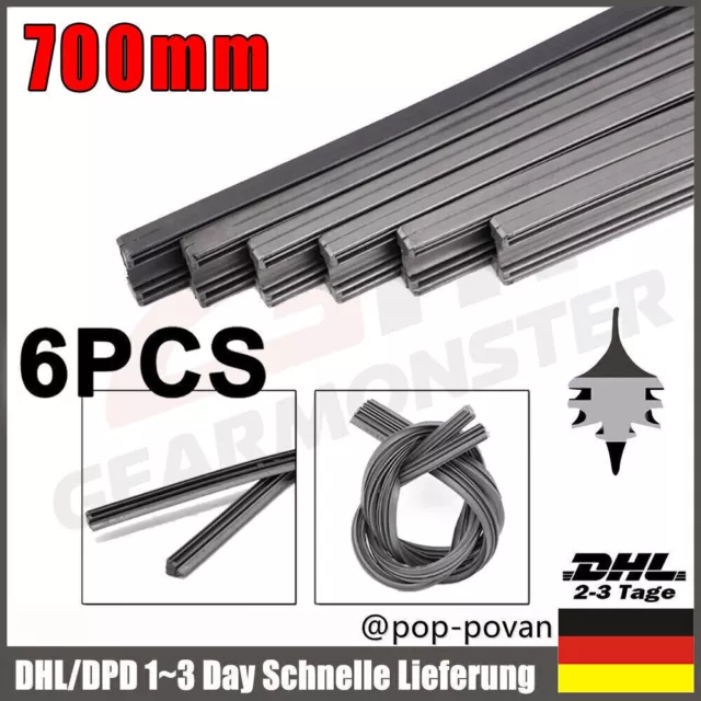 6 x 700mm Wischergummis Für BOSCH AEROTWIN Ersatzgummi Scheibenwischergummi DE