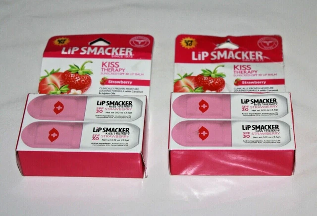 Lip Smacker Spf 30 Kiss Therapy Strawberry Lip Balm, 2 Pack,  New