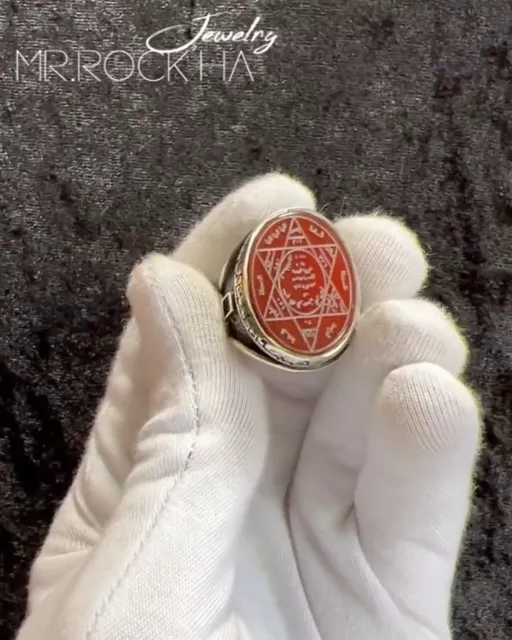 Red Seal of Solomon Silver Men's Ring/Six-pointed Star Ring/NEW DESIGN/Engraving 3