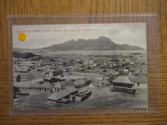 Aspecto da cidade, bahia e Monte da Cara, Sao Vicente, Cape Verde - Printed