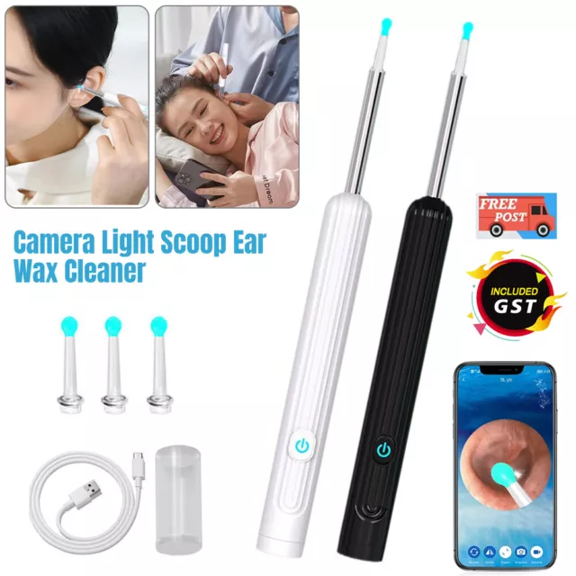 1/2Ear Wax Remover Ear Cleaner Removal Camera Cleaning Pick Tool LED Light Scoop