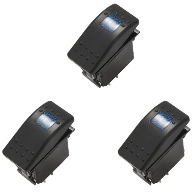 3X 12V 20 Amperes LED Bleue Impermeable A L' Sur / Hors Commutateur Mari4146