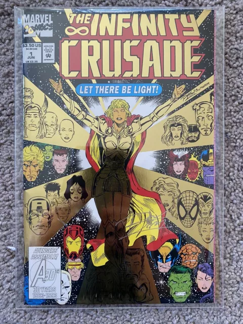 Infinity Crusade #1 Signed Ron Lim No Coa Gold Foil Cover Nm Marvel Comics 1993