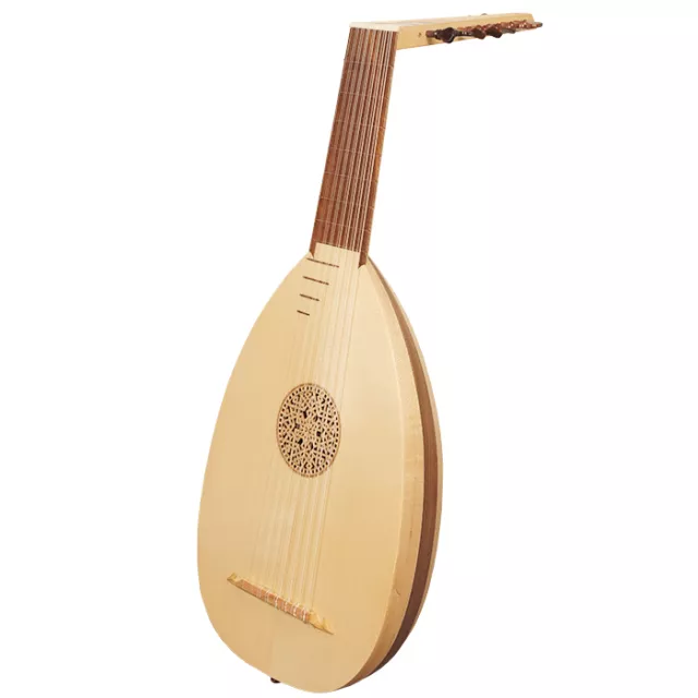 Renacimiento de laúd, 8 platos de madera de nogal, Left hand 8 Course Lute