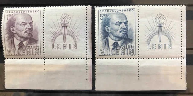 Tschechoslowakei 1949, Mi. Nr. 562 Zf - 563 Zf mit unterem Rand postfrisch