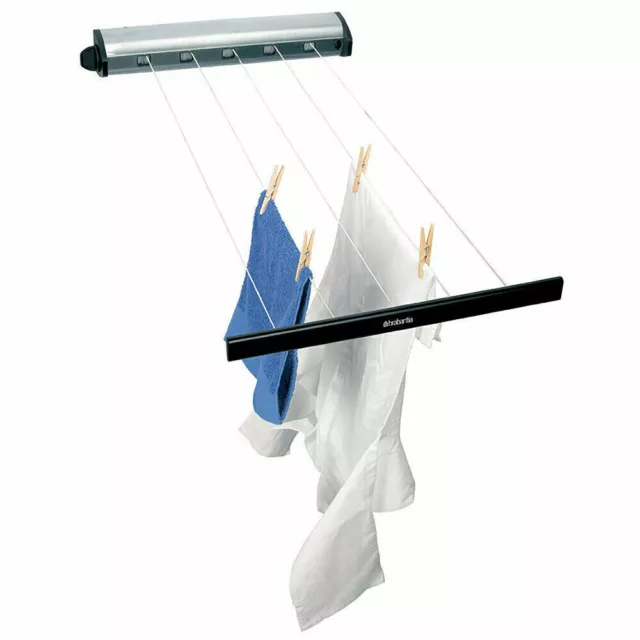 BRABANTIA 22M INDOOR Retractable Pull Out Clothes Line Airer Stainless 2