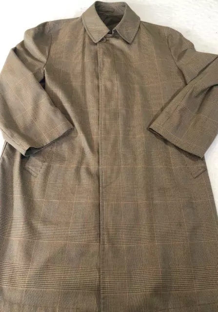 LONDON FOG MAINCOATS Olive Clipper Mill Plaid Men's Trench Coat Size 40 ...
