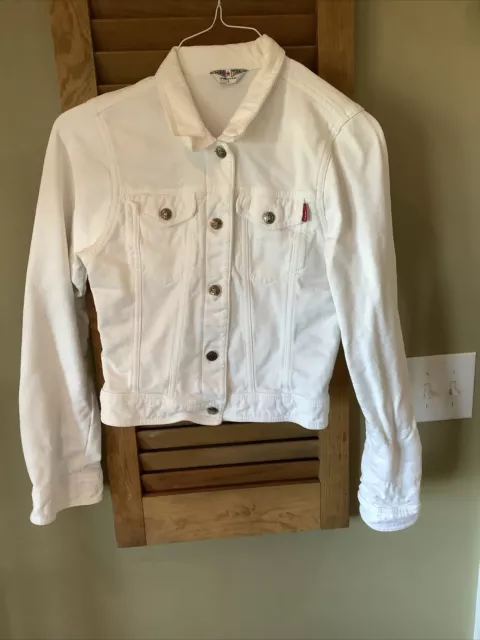 Womens Hard Tail Forever White Cotton Jacket Size L