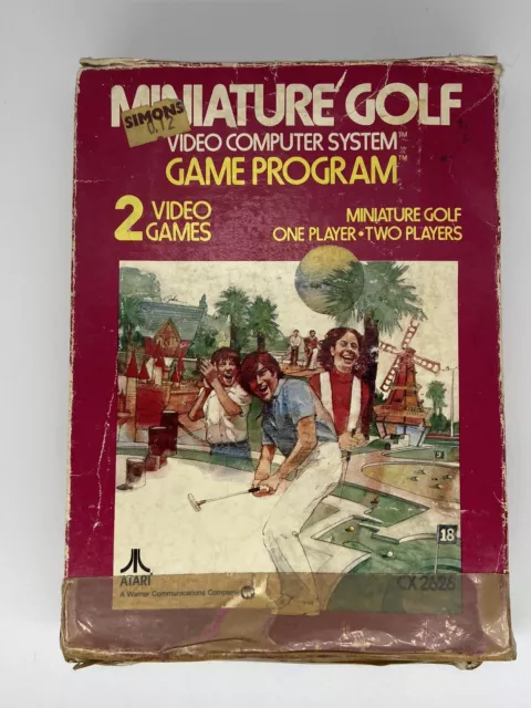 Atari 2600 MINIATURE GOLF Game Cartridge Boxed With Manual PAL - TESTED