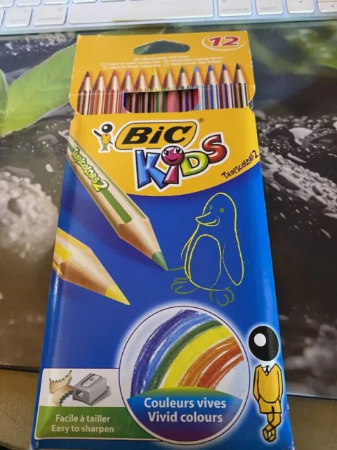 BIC KIDS TROPICOLORS, Crayons de Couleur - Etui Carton de 12 EUR 4,90 -  PicClick FR