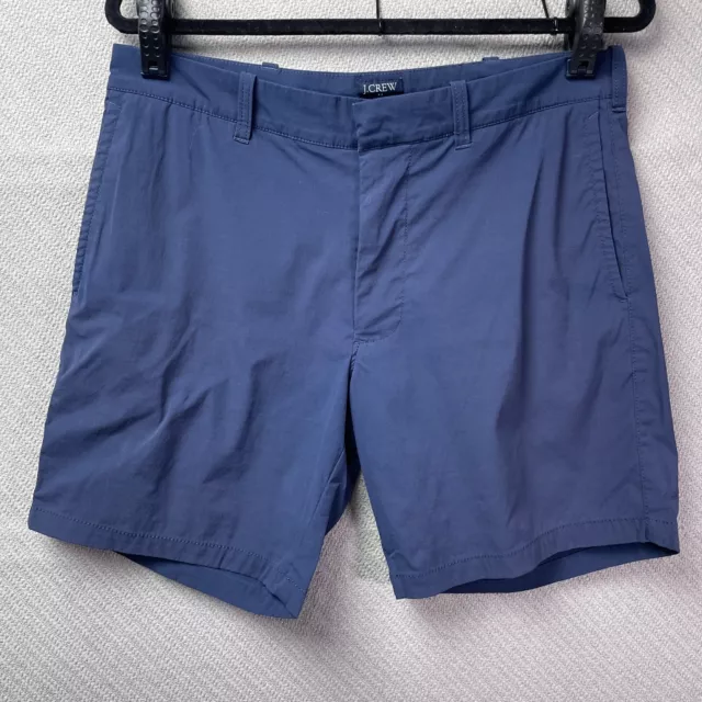 J Crew Shorts Mens 32 Blue Flex Reade Stretch Flat Front Chino Preppy Casual