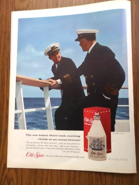 1962 Old Spice Shulton Ad Navy Men Brisk as An Ocean Breeze