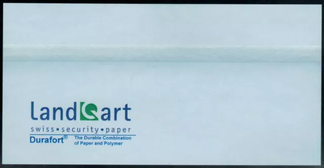 HYBRID Test Note Landqart Switzerland - Durafort Substrate with security feature