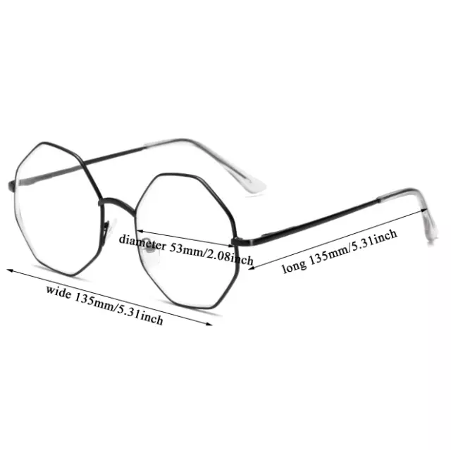 UNISEX RETRO CLEAR Lens Eyeglass Frames Designer Octagonal Polygon ...