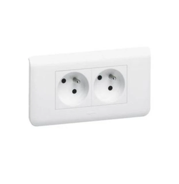 Prise électrique Simple Schneider Asfora 16A IP20 Blanc - Modèle EPH2800121, 2P+T, Pour Usage Domestique