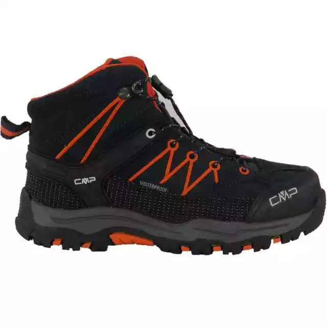 CMP Campagnolo Shoes Child Kids Rigel Mid Trekking Wp Id Black Blue 3Q12944