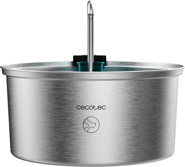 PawHut Fontana D'acqua Per Gatti In Acciaio Inox 5L, Con LED, Pompa Silenziosa E Filtro A 3 Stadi, Ricarica USB