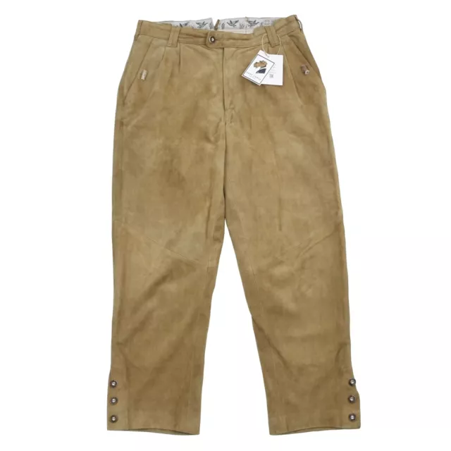 STEINBOCK TYROL Lederhose Gr 50 Oktoberfest Tan Veloursleder Suede Pants Leather