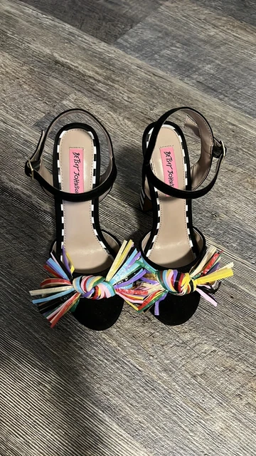 Betsey Johnson Mandy Platform Sandal, Sz 7, Multi Colored, New Condition, No Box