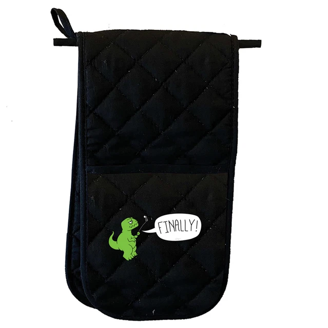 Trex Finally Selfie Dinosaur Funny Novelty Kitchen Double Oven Gloves Mitt Mitts
