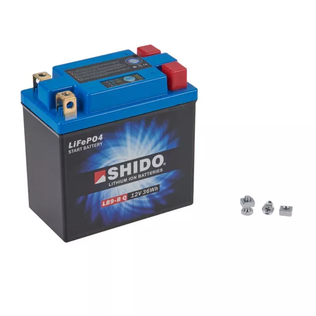 Batterie 12V 3AH(8AH) YB9-B Lithium-Ionen Shido Vespa PK 125 XL VMX6T 86-90
