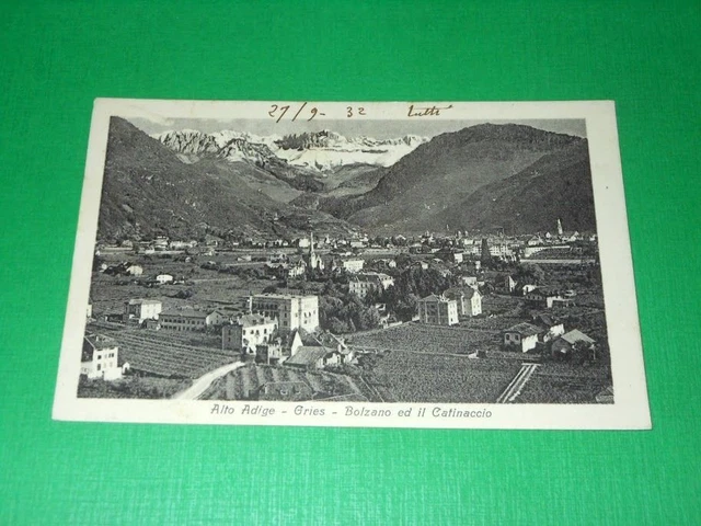 Cartolina Alto Adige - Gries - Bolzano ed il Catinaccio 1930 ca