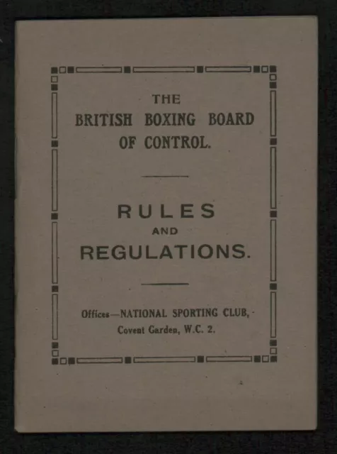 Original 1920's  British Boxing Board  Rules Booklet (147132)