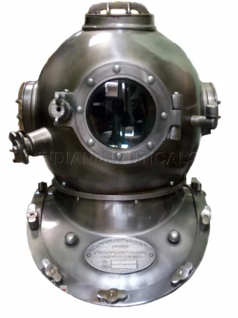 Antique DIVING Helmet Nautical Black U.S Navy Mark V Steel & Aluminum Marine