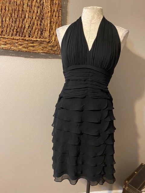 Tadashi Dress Black 10P 10 P Silk Halter Open Back Party Wedding Cruise Tadashi Dress Black 10P 10 P Silk Halter Open Back Party Wedding Cruise