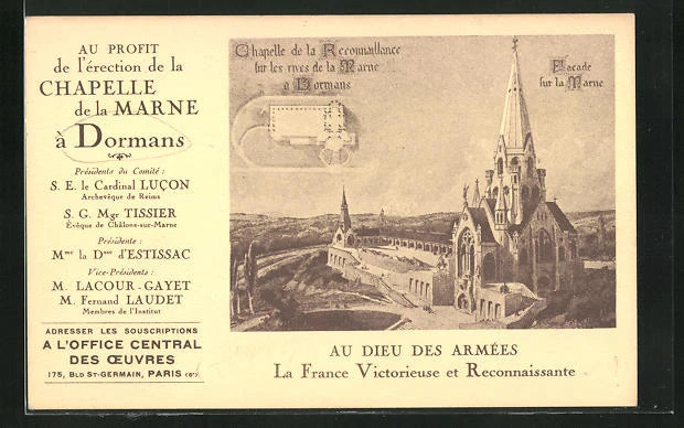 CPA Dormans, Chapel of Recounnallance on the banks of the Marne a Dormans